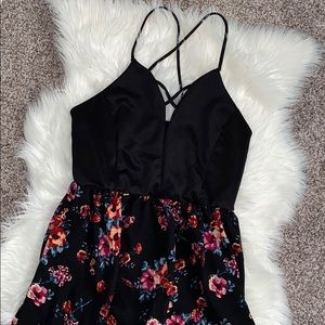 COPY - Plus size Black and floral dress